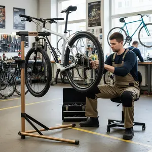 SEKAM 66-86LB Heavy Duty Bike Repair Stand, Adjustable Height Bicycle Work Stand with Telescoping Arm & Magnetic Tool Tray, Foldable Steel Repair Stand for Home Garage & Shop, Ideal for Bike Maintenance