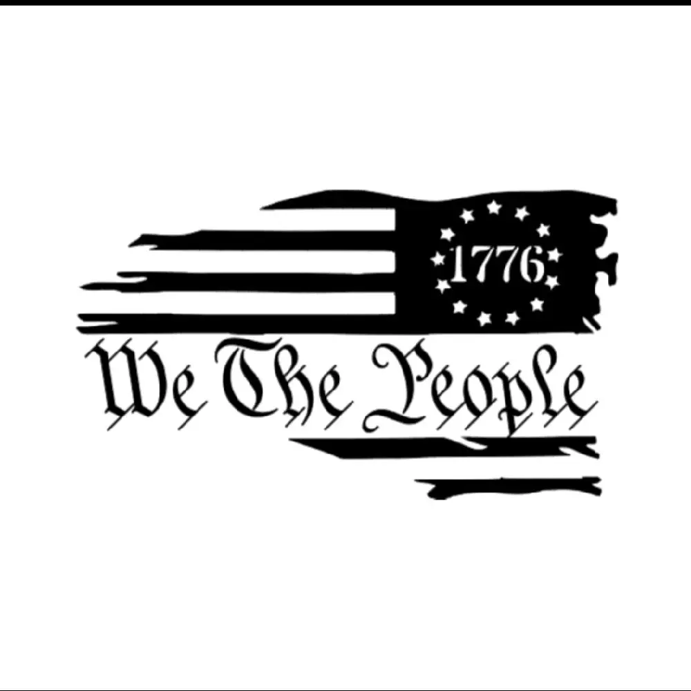 We The People 1776 American flag vinyl window decal