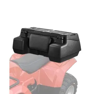 VEVOR ATV Rear Storage Box, 95L ATV Rear Cargo Box with Padded Backrest, Waterproof LLDPE and Lockable Gear Storage Box Fit Most ATVs with Rear Rack, Compatible with ATV, UTV, Can-Am Vehicles