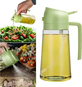 Olive Oil Dispenser, 2 in 1 Oil Sprayer for Cooking, 500ml Glass Oil Spray Bottle with Pourer, Food-Grade Oil Dispenser for Kitchen, Salad, Frying, BBQ and nin Air Fryer, kitchen appliances