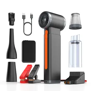 F7 Portable Jump Starter with Turbo Fan for 9.0L Gas/7.5L Diesel，6000A Peak Car Battery Jump Box Power Pack with PD 20W Fast Charging & Emergency Lights Automotive Tool Kit