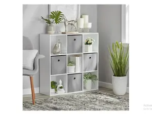 11" White 9-Cube Storage Organizer for Racks Room 9-cube storage