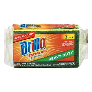 Brillo Estracell Heavy Duty Scrub Sponge - 3 CT 8 Pack