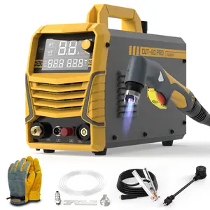 [fathersdaygift] TOOLIOM CUT-60-PRO Non-HF Pilot Arc Plasma Cutter 60A | Max 3/4" Clean Cut & 110/220V Dual Voltage Metal Cutting Machine | Heavy Duty DC IGBT Inverter with Gloves