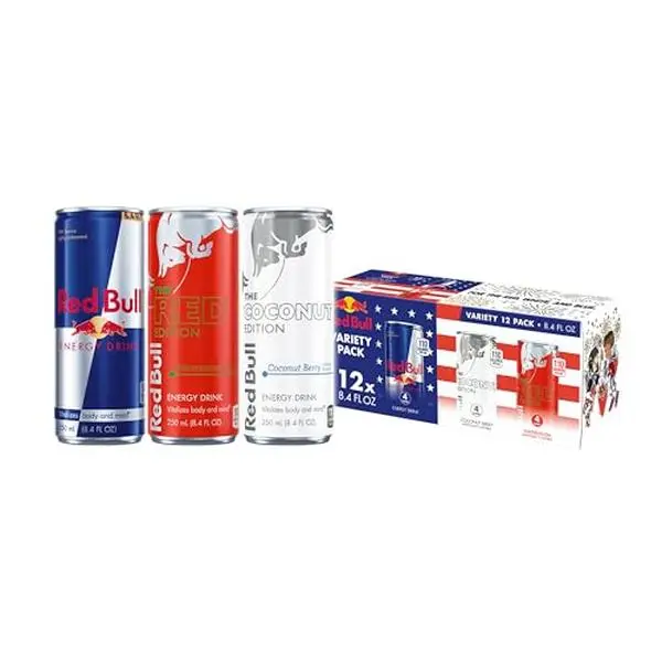 Red Bull Energy Drink Summer Celebration Variety Pack, with 80mg Caffeine, Taurine & B Vitamins, 8.4 fl. oz., Pack of 12 Cans