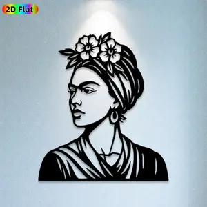 1pc Frida Kahlo Metal Wall Art, Iconic Frida Kahlo Statue Mural, Ideal Gift for New Year, Christmas, Art & Culture Enthusiasts, Rust-Resistant Metal Wall Decor Sculptures, Perfect for Living Room Wall & Garden Fence, Modern Boho Home Decoration