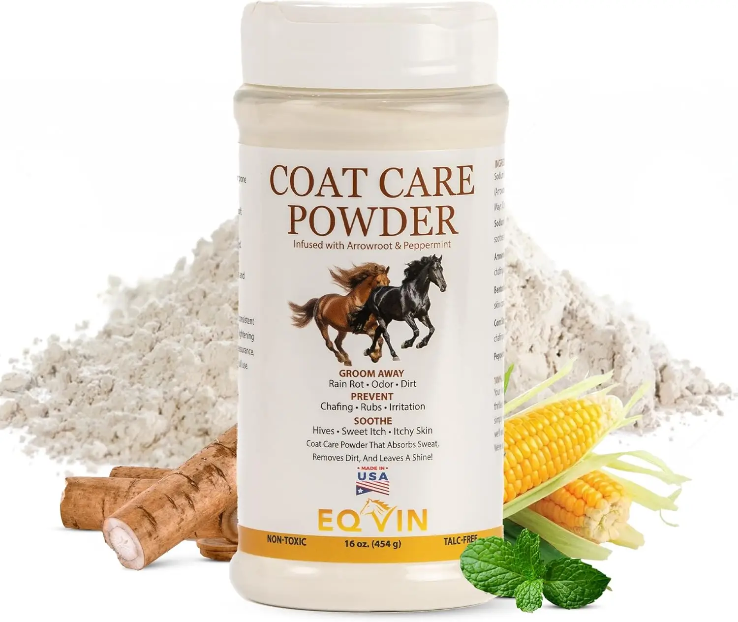 Eqvin Horse Coat Care Powder | Natural, Non-Toxic Grooming Solution for Soft, Sh...
