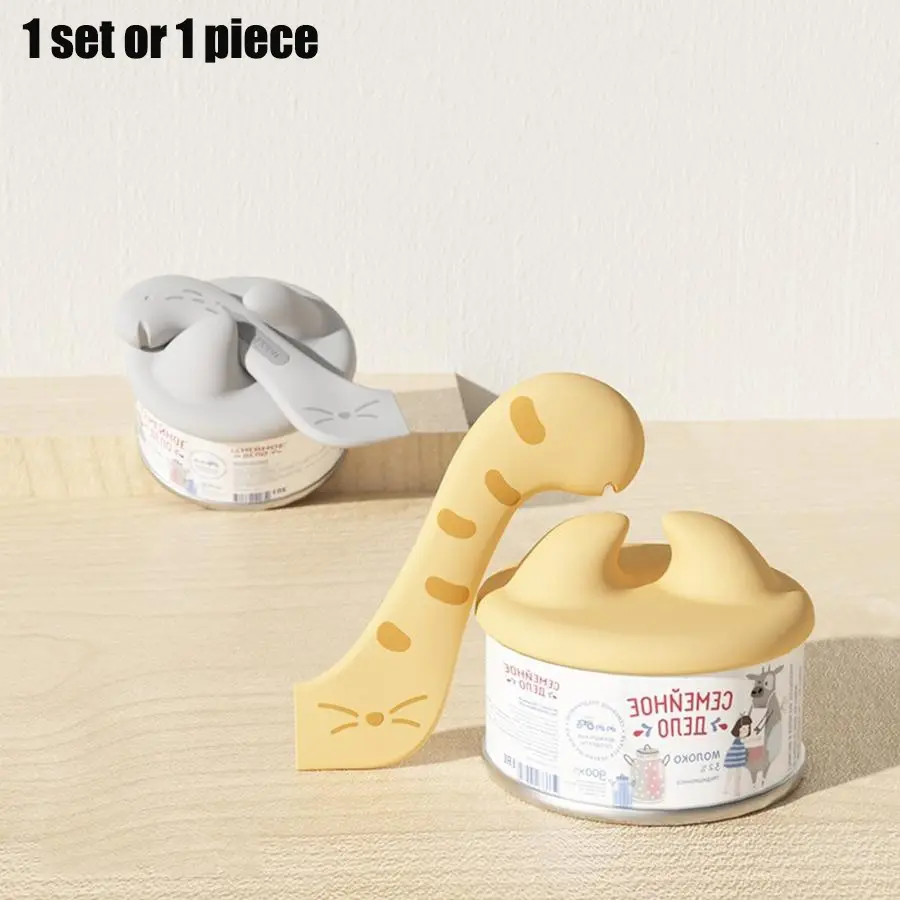 Pet Can Sealing Lid & Spoon, Silicone Pet Food Can Cover, Pet Food Can Spoon, Dog & Cat Accessories, Feeding Supplies for Dogs & Cats