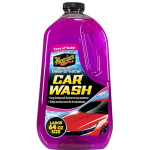 Meguiar's Deep Crystal Car Wash - Car Wash Shampoo that Cleans Paint, Enhances Gloss, and Preserves Wax Protection, pH Balanced Car Wash Soap with Excellent Foaming Action, 64 Oz