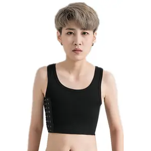 [VibeFit]Transgender FTM Chest Binder Adjustable Affordable Breathable and Strong Compression Tank Top Trans Bra Binder