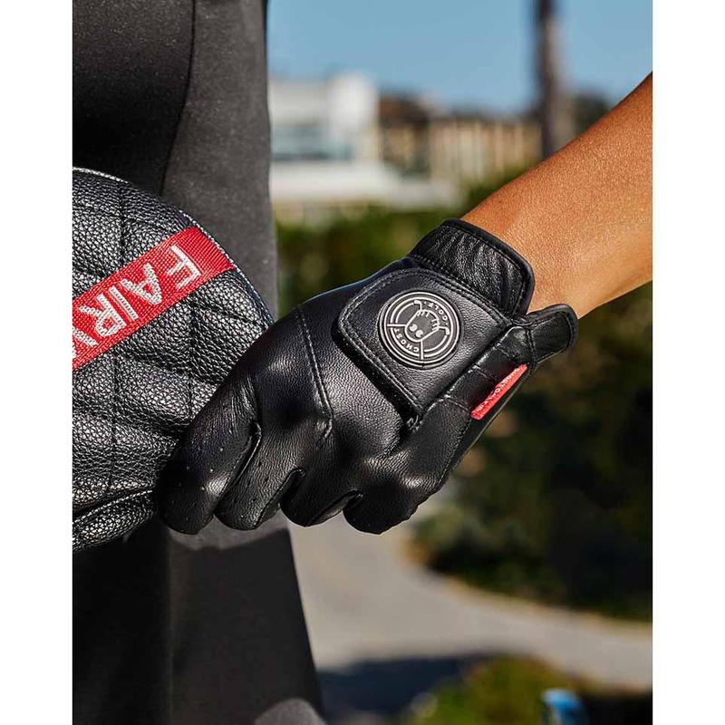 Women's Ghost Black Golf Glove - Premium AAA Cabretta Leather, Soft Feel, Excellent Grip, Perforated Stretch Zones, USGA Conforming