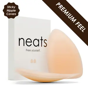 NEATS Triangle Sticky Nipple Covers - Reusable, Waterproof & Seamless Medical-Grade Adhesive Silicone Triangle Pasties for Deep V-Necks, Swimwear & Plunge Outfits (Womenswear Bra Alternative) - 1 pair