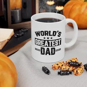 Mugs for Dad Father's Day Worlds Best Cup, Worlds Greatest Dad Mug Gift for Father, Birthday, Christmas Daddy Coffee Mug from Son, Daughter Best Dad Ever Cup