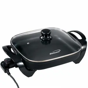 Brentwood SK-75 16 in. Electric Skillet with Glass Lid