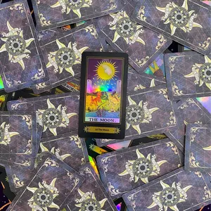 Holographic Tarot Card Deck - Small, Pocket-sized, Beginner Tarot Cards with Guidebook and Instructions card games