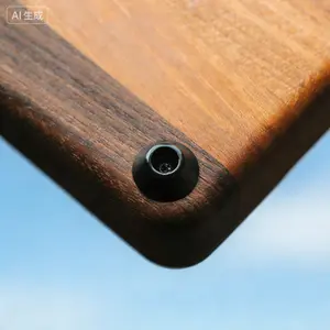 Rubber Bumper Protectors with Stainless Screws, Cutting Board Feet, Non-Slip Kitchen Cabinet and Furniture Pads, 1/2 Inch Black, 8-Pack, Reusable, Easy Installation