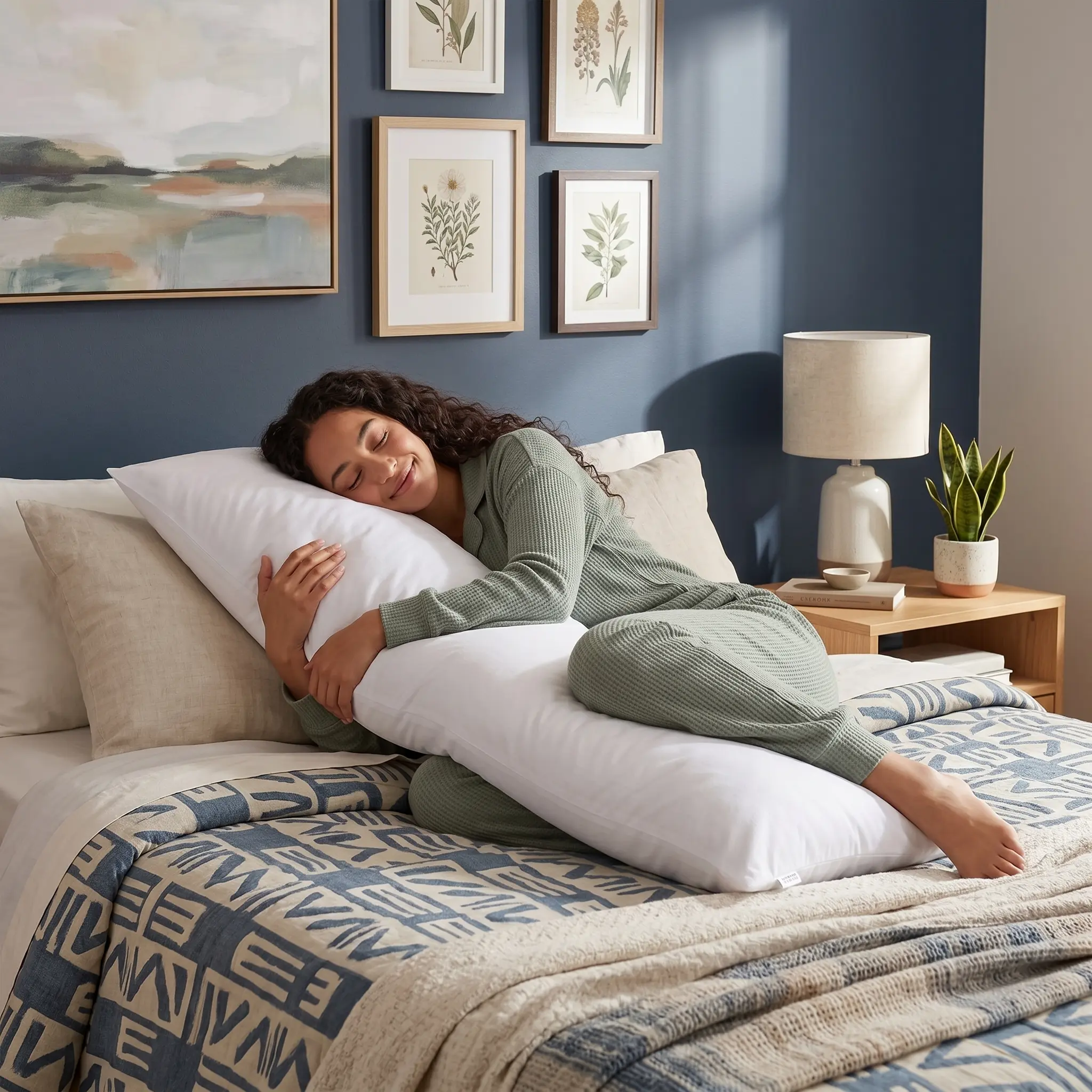 Utopia Bedding Full Body Maternity Pillow - 20 x 54 Inches Bolster Cushion, Side Sleeper Support for Shoulders & Hips, Soft & Durable Hand Wash Only Long Bed Accessory, Vacuum-Packed Safe