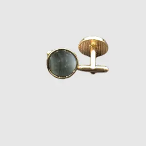 Teal Gemstone Cufflinks in Gold-Tone Finish