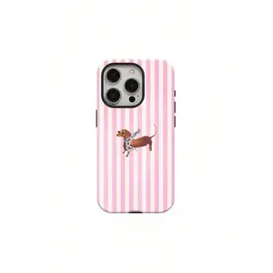Cute Glasses Puppy Phone Case For Iphone 16 Pro Max, 15 Pro, 13, 11, 12, XS, 8 Plus, 7 - Glossy 2-In-1 Design,Suitable For IPhone 17 Air
