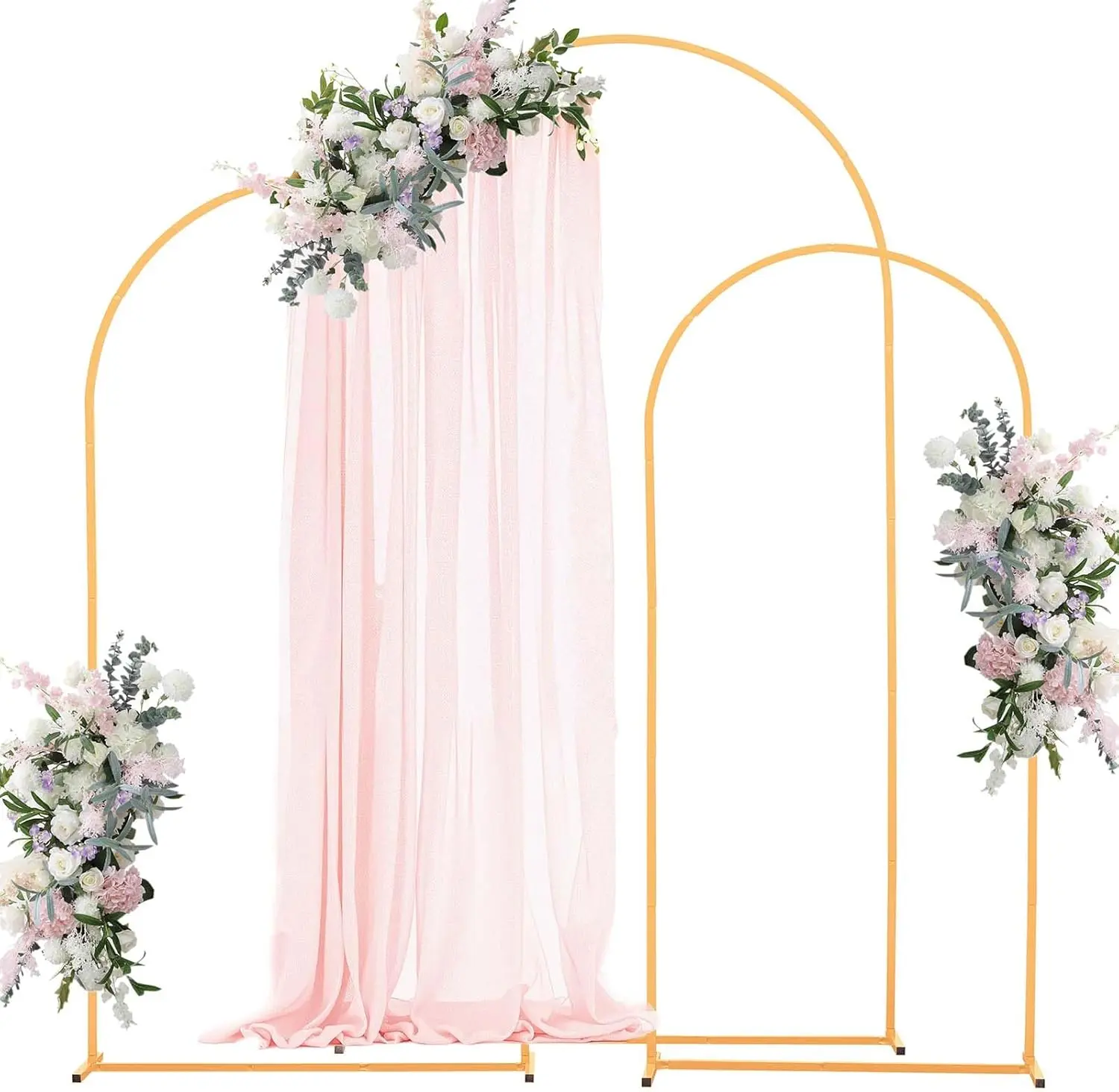 "Gold Metal Arch Backdrop Stand, 7.2/6.6/6FT for Wedding, Birthday, Baby Shower & Party Decor, Floral & Balloon Frame Arbor "