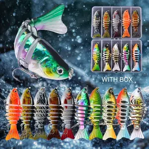 [FreeShip] Multi-Jointed Swim Crank Fishing Lure with Hook: Bionic Hard Artificial Lifelike Jointed Swimbait for Freshwater and Saltwater, Fishing Equipment, Fishing Lure Bait,  Crankbait