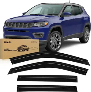 Nilight Window Rain Guards for Jeep Compass 2017 2018 2019 2020 2021 2022 2023 2024, Window Wind Deflectors Vent Visors, Tape on-4PCS