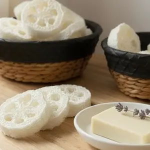 Natural Luffa Sponge Slices Exfoliating Soap Saver for Youthful Skin Care Reduces Waste & Extends Soap Usage