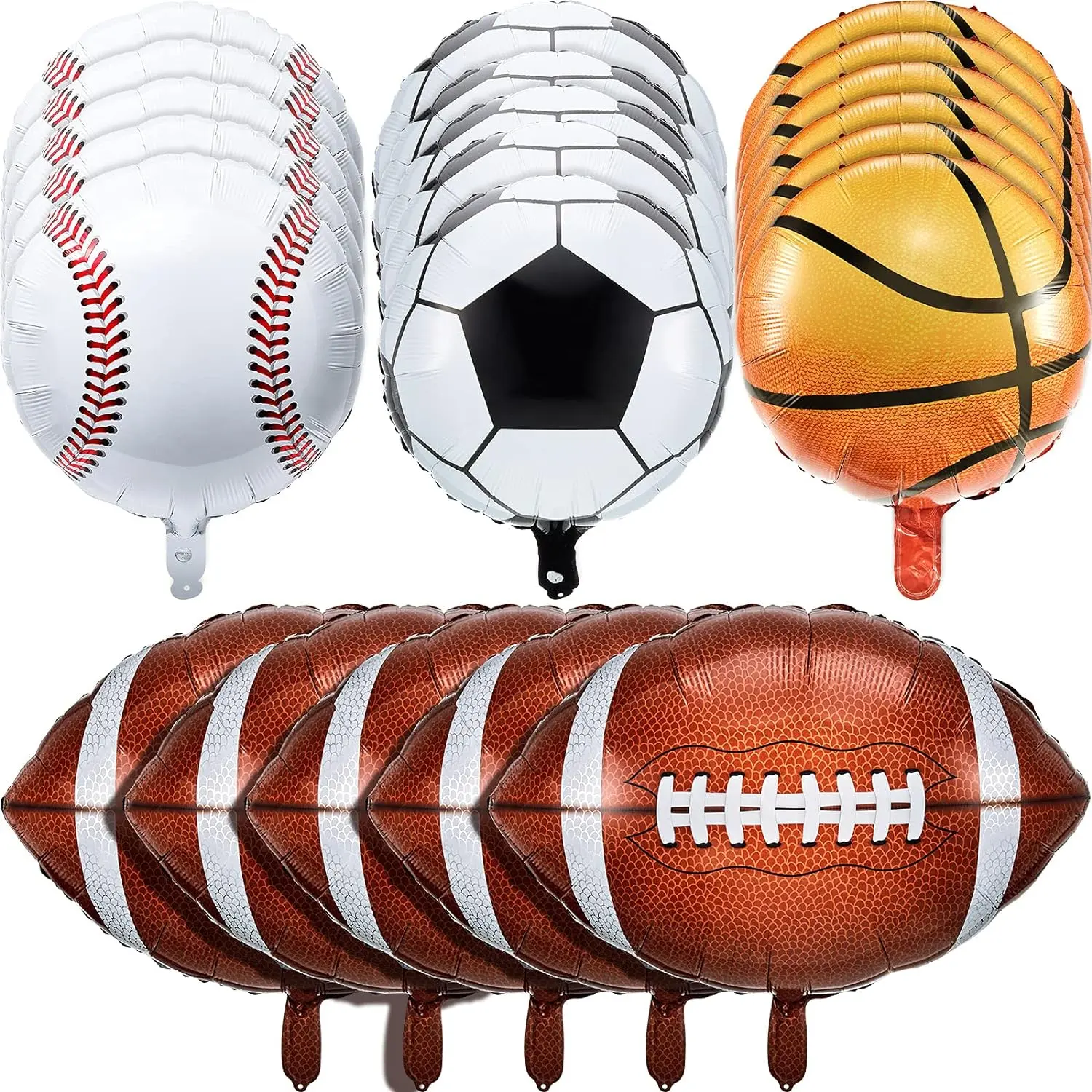 20 Pieces Sports Foil Balloon Set, Baseball Balloons Football Balloons Basketball Balloons Soccer Balloons Metallic Balloons Sports Game Balloons for Boy Baby Shower Birthday Sports Themed Party Lightweight Banner