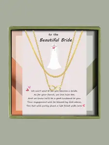 Women's Elegant Minimalist Chain Necklace & Infinity Symbol Pendant Necklace, Exquisite Trendy Necklace Set, Chic Gorgeous Jewelry As Gift for Girlfriend