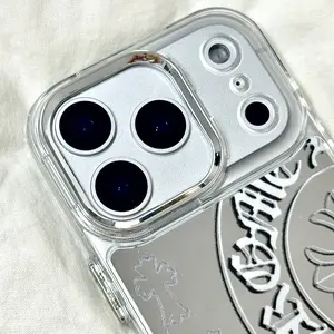 Gleaming Cross Phone 17 Case Mirror Texture PhoneCaseCompatible with iPhone11-17 Pro Max-Stylishshockproof protective case. The perfect gift for heror him.iPhone 17 Pro Max Case / iPhone 17 Pro Case /iPhone 16Pro Max Case.