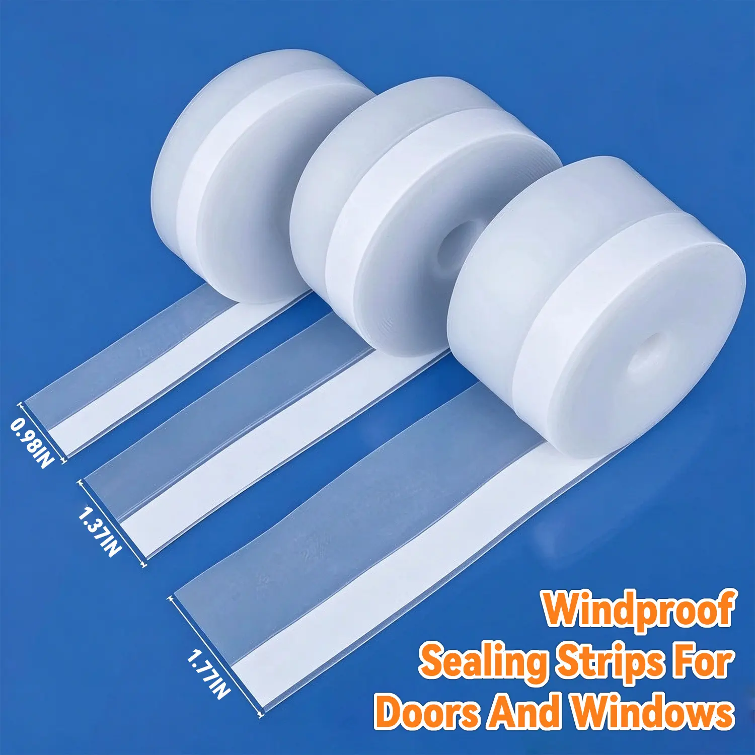 Silicone Door & Window Weather Stripping Seal Strip, 10m/33ft Customizable Length, 25/35/45mm Wide, Strong Adhesive Firm Hold, Blocks Airflows, Energy Efficient, Anti-Leaking, Easy Installation, Dust-Proof, for Aluminum Windows, Glass Surfaces, Family Use