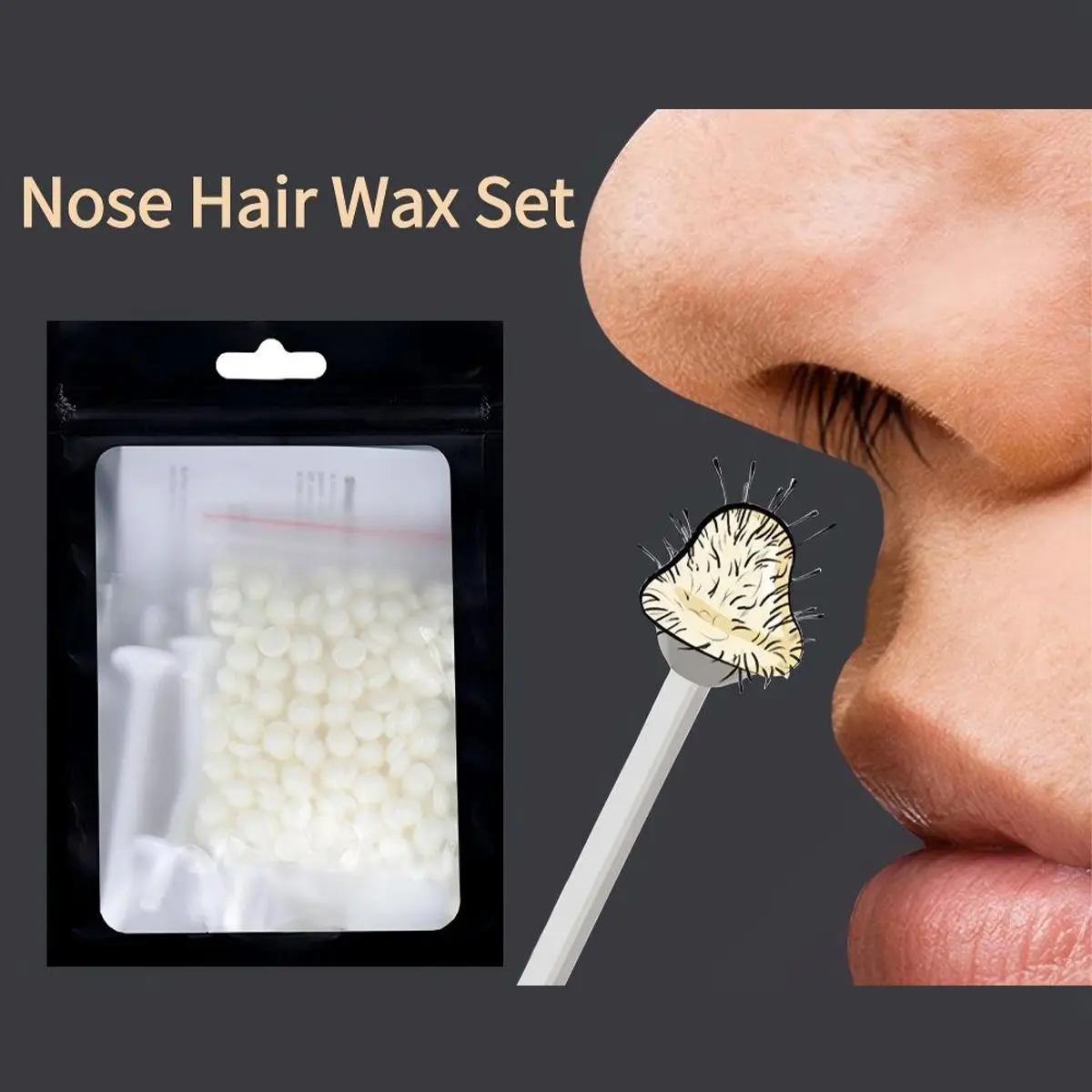 Daily Nose Hair Removal with and Tweezers, Nose Wax Kit, Complete Depilatory Wax Accessories, Waxing Supplies, No Flammable Aerosols, Home Hair Removal, Ca Prop 65 Compliant