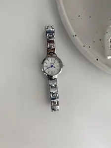 Women's Elegant Blue Dial Quartz Watch, Golden Color Buckle Strap, Rectangle Analog Face, Mineral Glass, All Seasons Wear