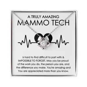 Mammo Tech Necklace, Mammography Technologist Necklace, Gift for Mammo Tech, Appreciation for Mammo Tech, Retirement Gift, Necklace With Message Card and Box, Gift for Birthday