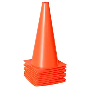10 Pack 12 Inch Orange Traffic Training Sports Cones Plastic Safety Marker Cones for Soccer Basketball Drills Indoor Outdoor Activity & Festive Events