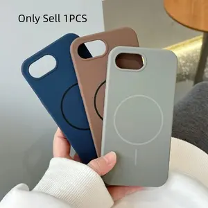 Official Liquid Silicone For Magsafe Case for iPhone 16E SE4 2025 Magnetic Wireless Charging Protector Soft Matte Cases Cover
