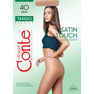 Conte Women's Aesthetic 40 Den Classic Sheer-to-Waist T-Top Tights, Cotton-Satin Panty, Smooth Fit (8C-46SP)