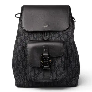 Pre-owned Dior Canvas Backpacks Backpack with sa Black Trotter D26041042