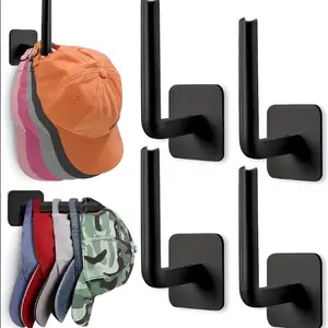 4 Pack Versatile Self-Adhesive Hooks: Declutter Your Home Effortlessly with Strong, Reusable, and No-Drill Hooks - Perfect for Keys, Hats, Towels, and More