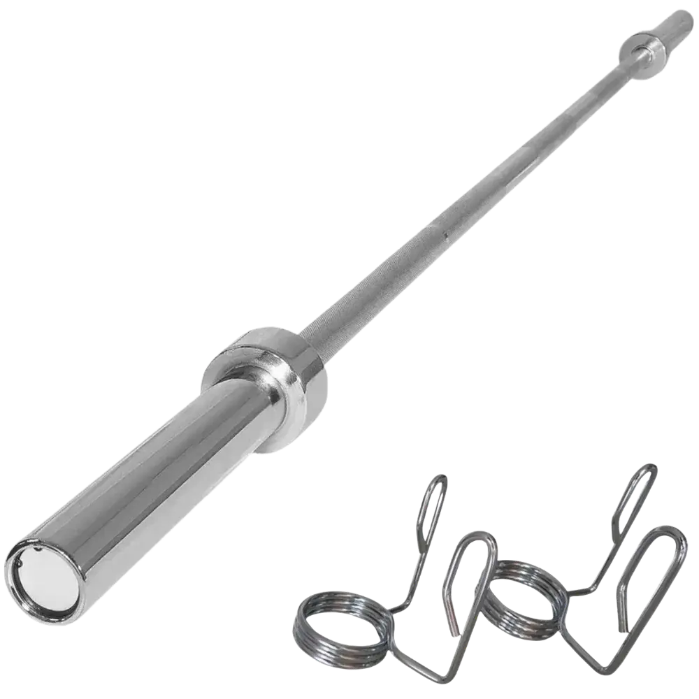 French Fitness 7' Chrome Olympic Barbell - FSR90/FSR80 Model, New Workout Equipment for Home Gym, Fitness & Bodybuilding Weight Lifting, Home Gym Equipment, Fitness Equipment