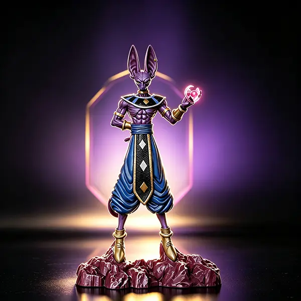 11-inch alien figurine energy ball rock platform desktop decor; collectible anime character statue, home decoration accessory, collectible figure, item for collection.