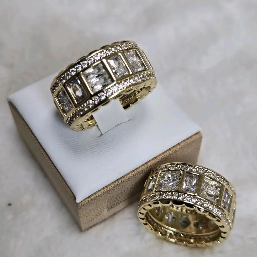 # 0108 Anillos 14k Alta calidad oro Laminado adiamantados