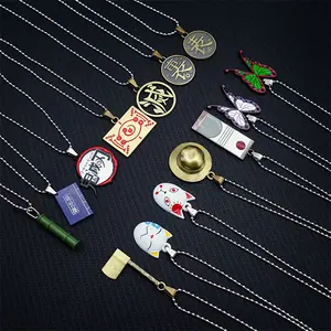 Demon Slayer Necklace – Nezuko, Tanjiro, Zenitsu Metal Pendant | Anime Jewelry Gift for Men & Women