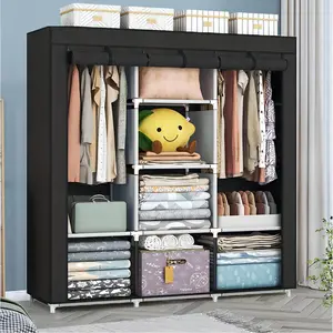 4-layer Clothes Storage Cabinet, Dust Proof Large Capacity Cloth Wardrobe, Reinforced & Thickened Steel Pipe Clothes Storage Organizer, Summer Accessories, Bedroom Organization Furniture Decorative Accessories