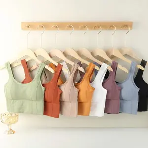 4/8-Pack Women’s Seamless Sports Bras, Breathable Shock-Absorbing Crop Tops with Moisture Control Support for Yoga, Fitness Training, and Winter Workouts