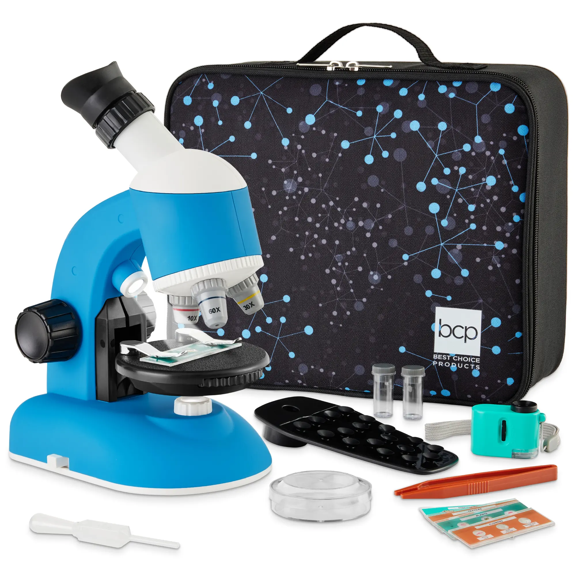 Best Choice Products 30-Piece STEM Kids Microscope Science Kit w/ 100x, 600x, 1200x Zoom, Slides, Carrying Case Best Choice Products 30-Piece STEM Kids Microscope Science Kit w/ 100x, 600x, 1200x Zoom, Slides, Carrying Case