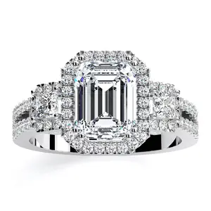 Erica - Emerald Moissanite Engagement Ring