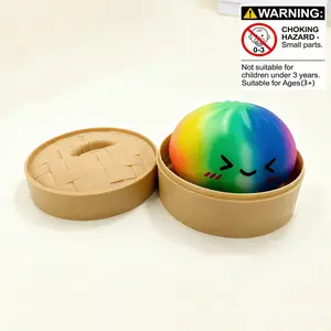 Colorful Expression Dumpling Set with Steamer Basket, Cute Desk Decor, Office Stress Relief Toy, Gift Idea, Desktop Ornament