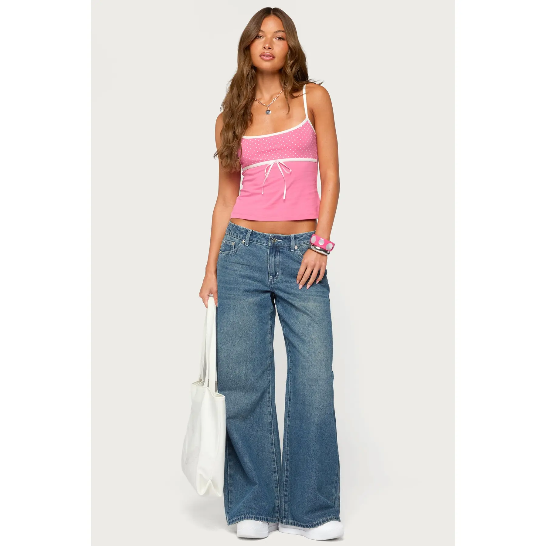 Contrast Stitch Low Rise Baggy Jeans