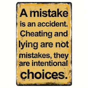 "A mistake is an accident" funny metal plaque decoration, home decoration, room decoration, wall decoration, bar decoration, cafe decoration